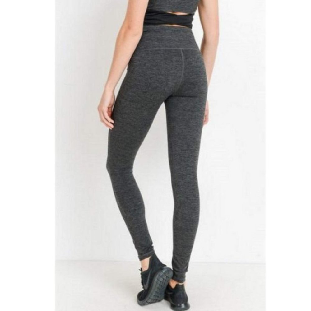 Highwaist Solid Essential Full Leggings - 2tone - image 7